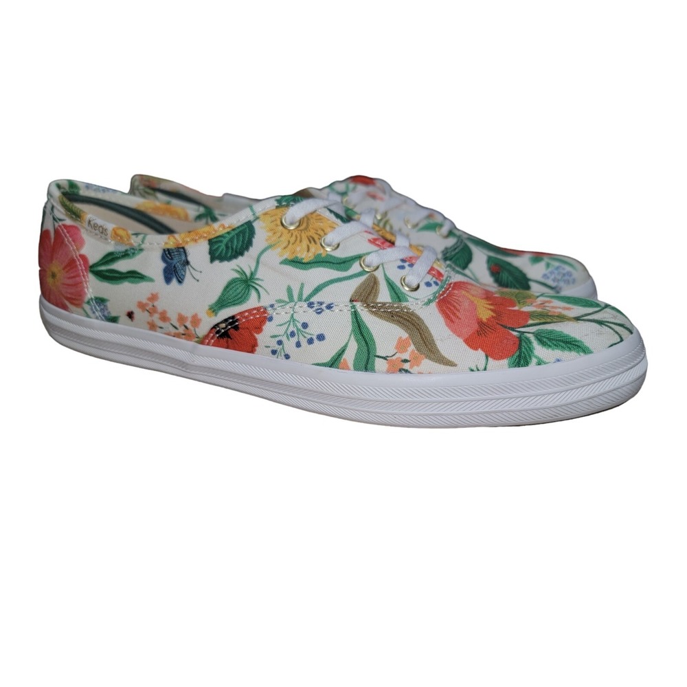 KEDS X Rifle Paper Women's Botanical Champion Floral Sneakers Size 9.5